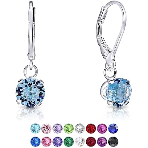 Aquamarine Drop Earrings with Swarovski Crystals Cover