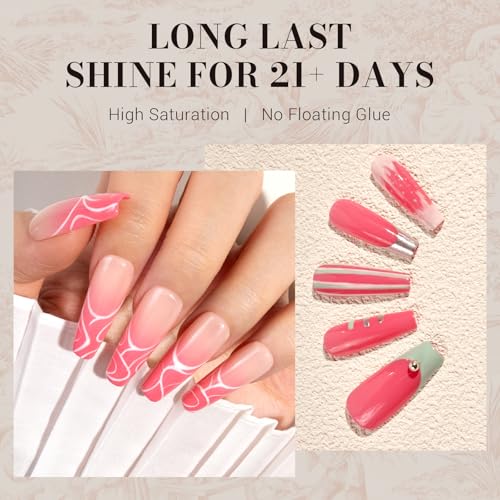Image of MelodySusie Bright Pink Gel Nail Polish,0.5fl oz Nails Soak Off UV LED Cranberry Pink Gel Polish Gift for Women Nail Art Manicure Salon DIY Nail Design Decoration at Home-1682