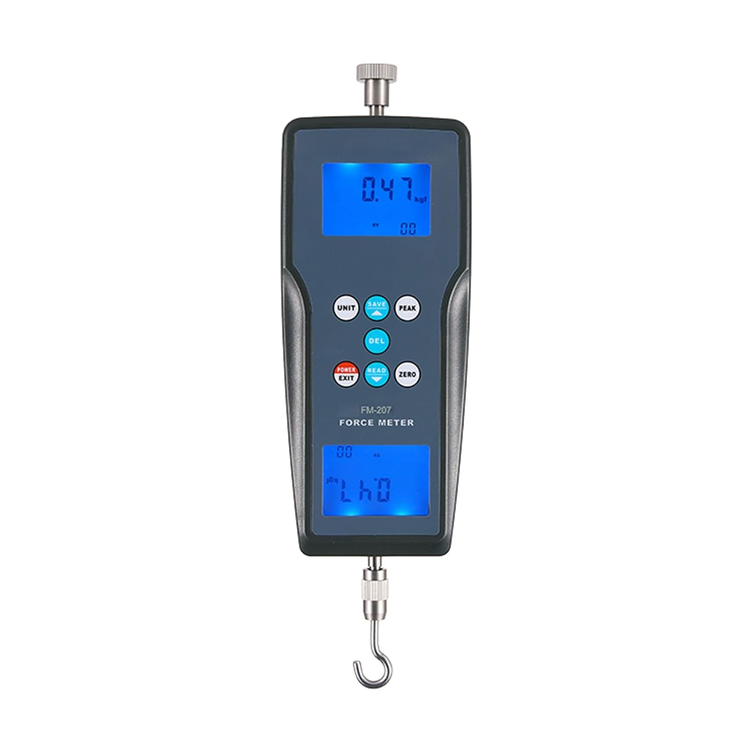 FM-207-100K Digital Force Gauge Push Pull Gauge Tester Meter 3 Measurement Units N, kg, lb with Data Memory Function | Force Range ±100 kgf, ±980 N, ±220 Lbf