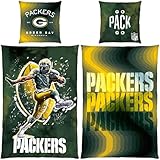 NFL Green Bay Packers Bettwäsche GO Pack GO 135x200 cm + 80x80 cm...
