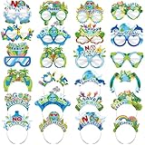 Yuxung 24 Pcs Earth Day Party Supplies 12 Paper Headband 12 Eyeglasses Earth Day Party Supplies Eyeglasses Headband for Activities Decoration Photo Props