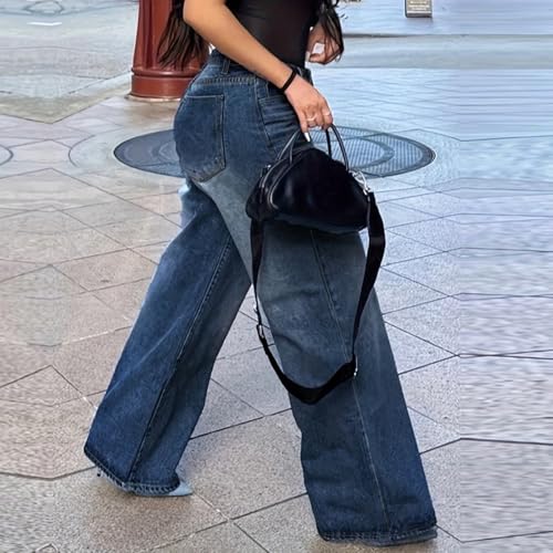 fanmpghleoo Wide Straight Leg Jeans for Women Trendy Baggy High Waisted Jeans Summer Casual Light Denim Trousers with Pockets4