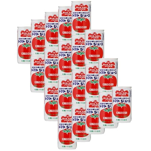 20本セット ヒカリ オーガニック トマトジュース 190g 有機JAS認証 国産 有機トマト100%使用 食塩無添加 濃厚ストレートジュース リコピン豊富 美容 健康 栄養補給 無添加 飲料 光食品 国内製造 トマト 果汁100% 健康ドリンク