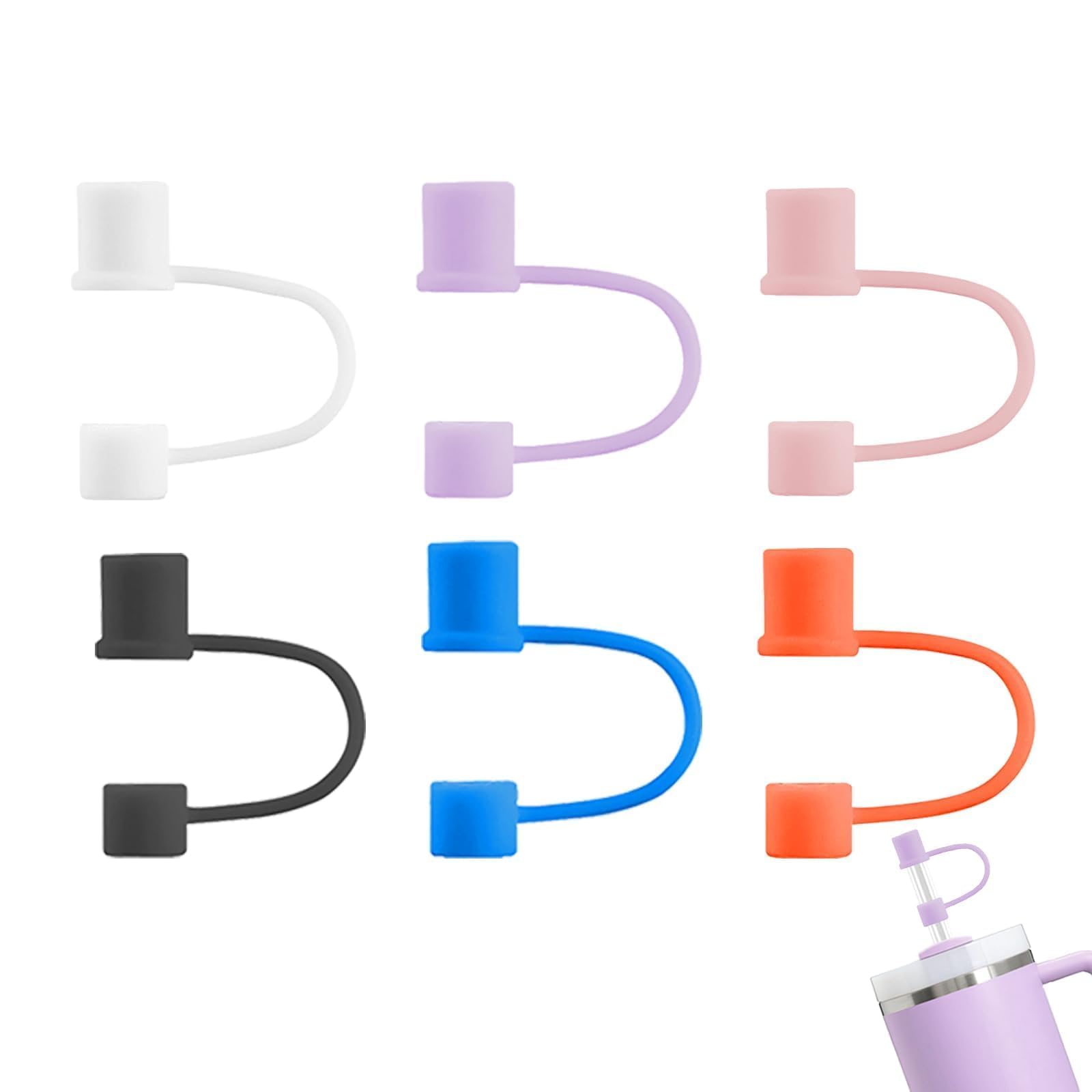 6-Pack 0.4in/10mm Straw Toppers, for Stanley Straw Covers Cap for Tumblers for Stanley 30|40 Oz Cup, Silicone Dust-Proof Caps（ Cup is Not Included）, Type3