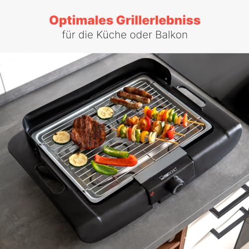 Clatronic Barbacoa Eléctrica BQ 3507 de Sobremesa, Interior-Exterior, para Balcón/Camping, Superficie de la Parrilla: 36x25 cm, 2000 Vatios - imagen 6