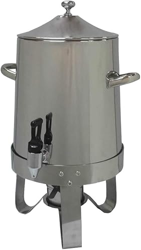 Dispensador de bebidas calientes de 12 x 10 x 21 pulgadas, 10 litros, urna de café, dispensador grande de bebidas de sidra de acero inoxidable con