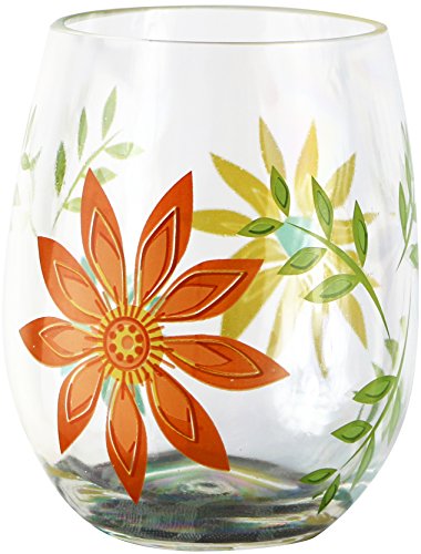 Corelle Coordinates by Reston Lloyd Happy Days Acrylic Stemless Wine Glasses (Set of 4), 16 oz., Clear