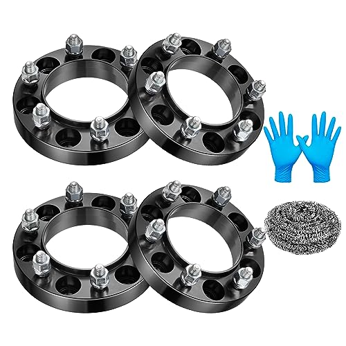 Image of BDFHYK 6X5.5 Wheel Spacers 1 inch 6x139.7mm Hub Centric Wheel Spacer Set with M12x1.5 Studs 106mm Center Bore Compatible with Lexus GX470 GX460 4Runner FJ Cruiser Sequoia Tacoma Tundra, Set of 4
