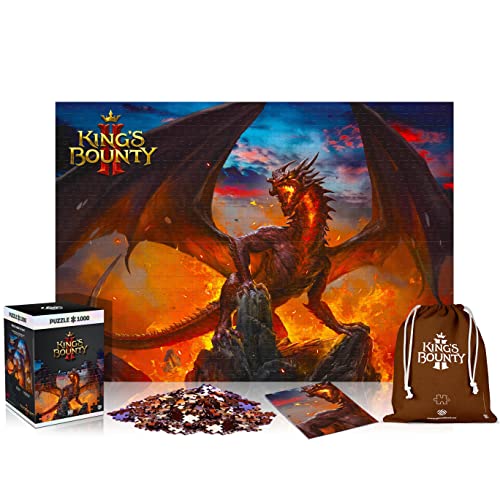 King's Bounty II: Dragon | Puzzle 1000 Pièce | Poster et Sac Compris | 68 x 48 | Adultes et Enfants à partir de 14 Ans | Parfait pour Un Cadeau de Noël ou d'anniversaire | Jeu vidéo | Décoration