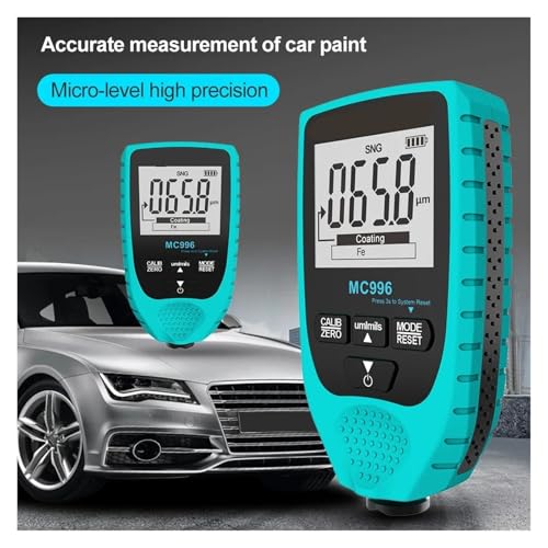 Paint Thickness Gauge MC996 MC998 Medidor de espesor para pintura de automóvil 0-1500um con sonda Fe & NFe, tester portátil miniatura 2