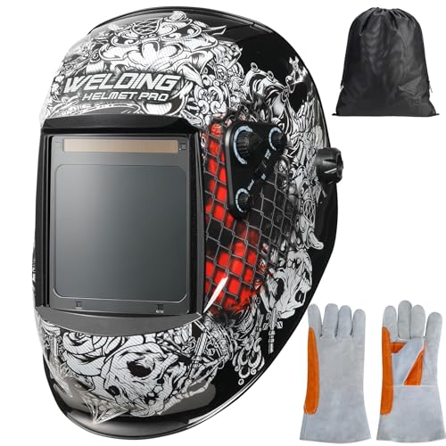SIJRP Welding Helmet Auto Darkening True Color Solar Powered Hood with Adjustable Wide Shade Range...