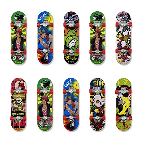 Anditoy 10 Pack Alloy Finger Skateboards Mini Fingerboards Toys for Kids Girls Boys Christmas Stocking Stuffers Gifts Party Favors