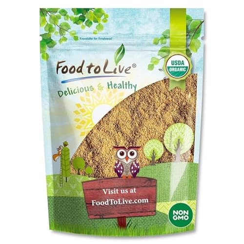 Image of Food to Live Organic Dry Roasted Golden Flaxseed Meal, 8 Ounces – Oven Toasted and Ground, Non-GMO, Great for Smoothies, Salads, Granola and Baking. Vegan, Kosher, Bulk