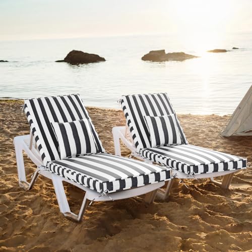 AOFEITE 6'' Chaise Lounge Cushions Outdoor with Pillow Water Fade Resistant by AOFEITE - Used condition - Image 9