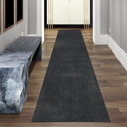 Teppich-Traum Teppich Wohnzimmer läufer Eingangsbereich Gang rutschfest weich mit angenehmem Uni-Design in Anthrazit 80 x 300 cm Teppich-Traum Teppich Wohnzimmer läufer Eingangsbereich Gang rutschfest weich mit angenehmem Uni-Design in Anthrazit 80 x 300 cm
