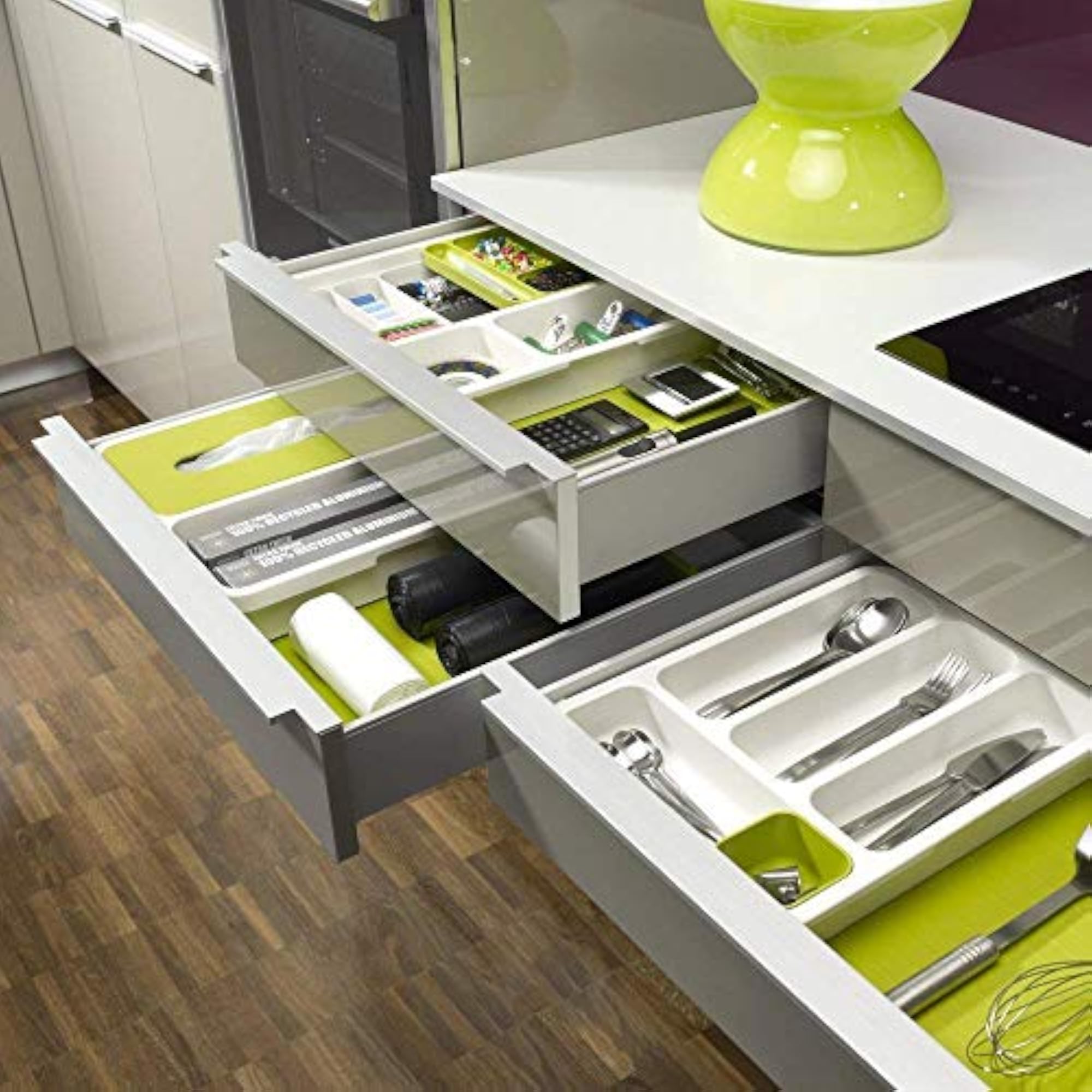 Drawer Storage Plate Utility Organizer with Cutlery Tray, Practical