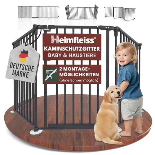 Heimfleiss® Kaminschutzgitter Baby mit Sicherheitsverschluss |...