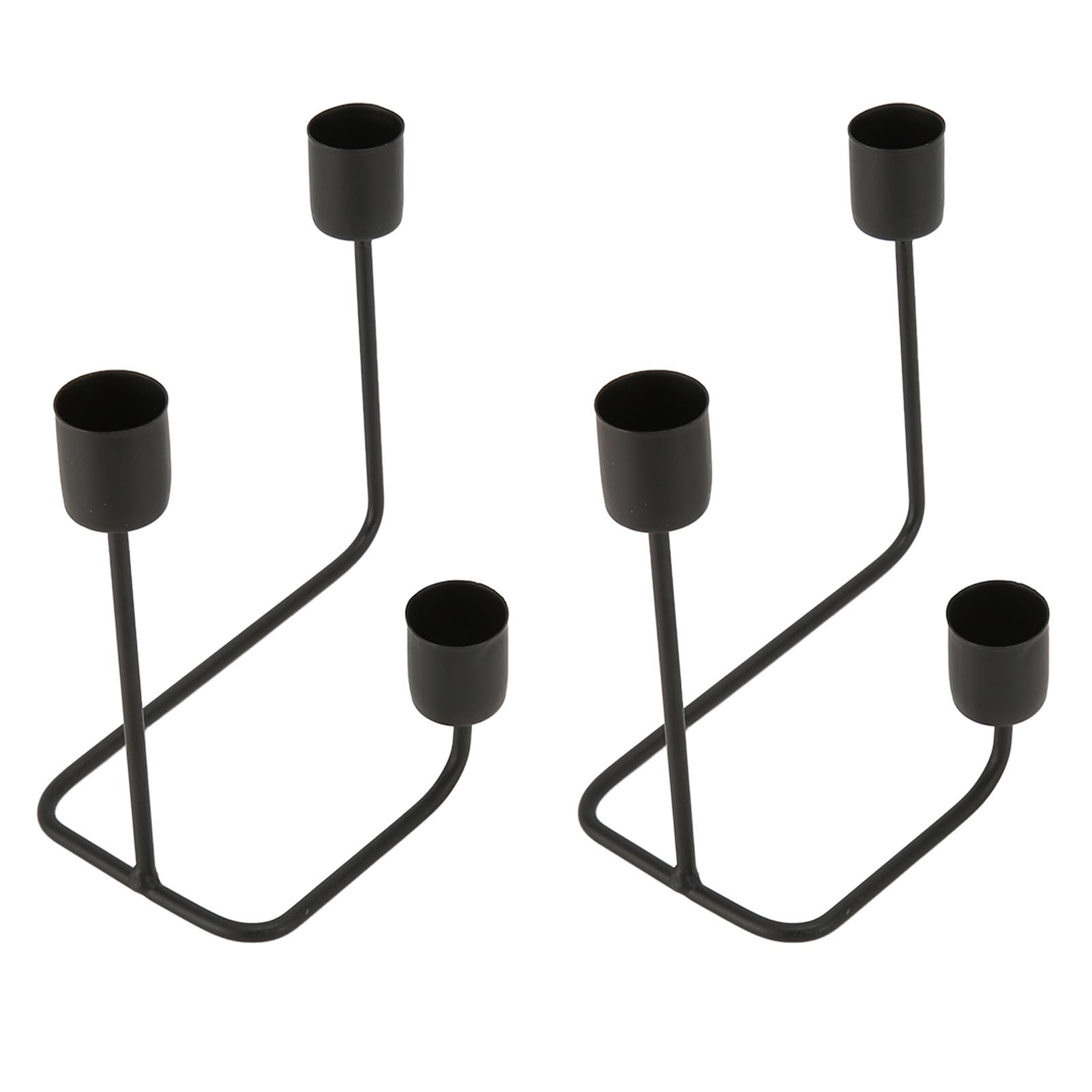 2 Pcs 3 Arm Candle Holder, Modern Candelabra Black Candle Holders, Simple Modern Candlestick Holder Decorative Candelabra for Wedding Party, Theme Party Table Centrepiece Decor