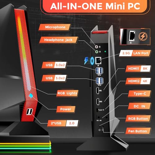 Image of Mini Gaming PC, Intel Core i9-13900HX,GeForce RTX 4060 8G, 32GB RAM 1TB SSD