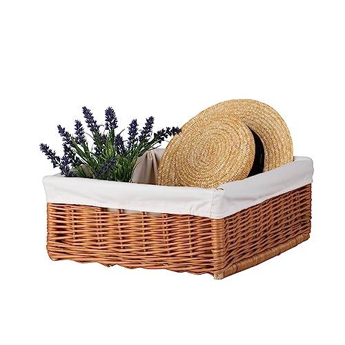 Cesta de mimbre transparente rectangular para panadería y orden en casa 4