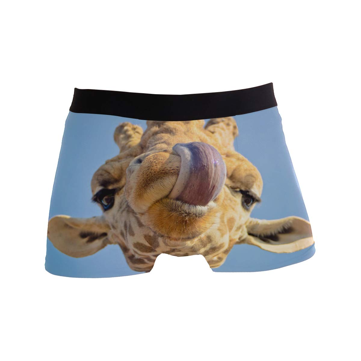Zzkko Men's Blue Giraffe Boxer Briefs Underwear Breathable Stretch Boxer Trunk With Pouch M