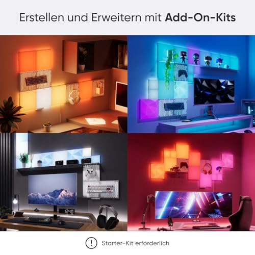 Nanoleaf Blocks Erweiterungspack | 2 Regale, ultra-dünne Regale aus Edelstahl Design für stilvolle Präsentation von Sammlerstücken, Einfache Schraubenmontage (inklusive Schrauben)