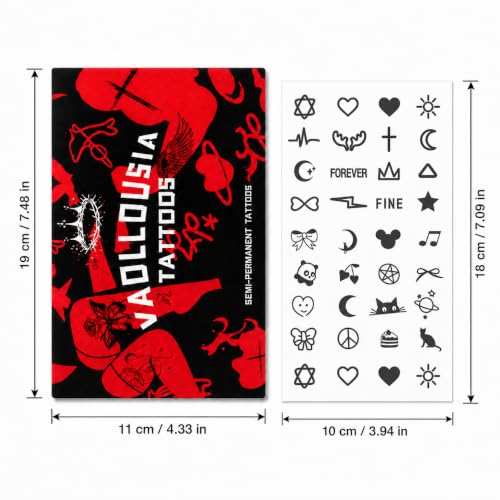 Semi Permanent Tattoo for Women & Men, Temporary Tattoos, Lasting 7-15 Days Fake Tattoos, Waterproof Non-reflective Tattoo Stickers Realistic, Finger A14 image 4