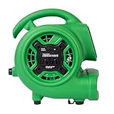 XPOWER P-230AT Mini Mighty 1/4 HP 925 CFM Centrifugal Air Mover, Carpet Dryer, Floor Fan, Blower, Stackable, Daisy Chain, for Water Damage Restoration, Janitorial, Plumbing, Home Use, Green