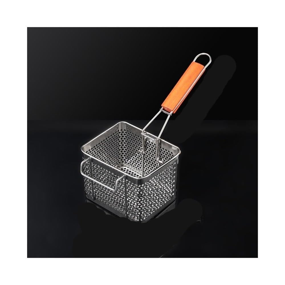 IUokLU Fry Basket Stainless Steel Rectangular Frying Basket for Deep Fryer Can Fry Snacks,Chicken Nuggets,French Fries