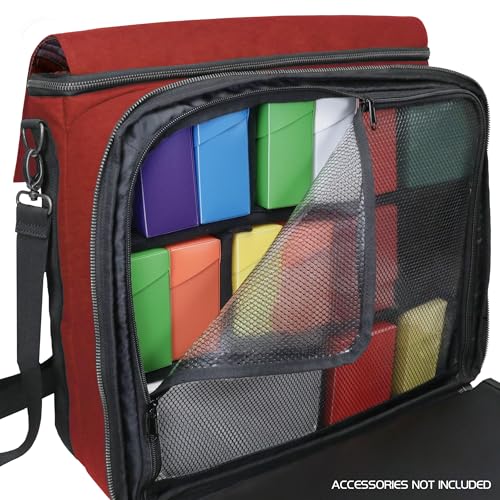 Image of ENHANCE Collector's Edition MTG Bag fits Deck Boxes, Top Loader Binder, Commander Deck, & More TCG Accessories - TCG Travel Bag with Card Defender Screen, Customizable Interior (Dragon Red)