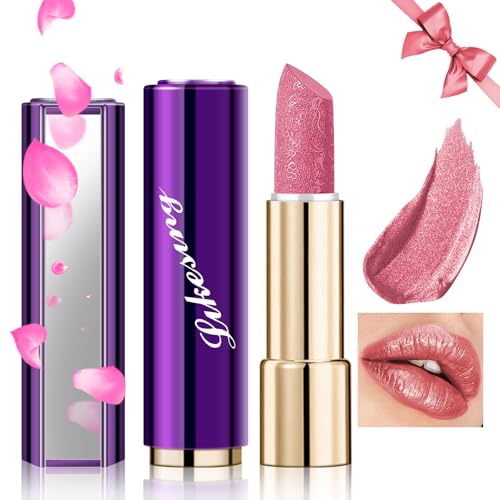 Likesing 1 Piezas Purpurina Pintalabios Permanente Rojo Labiales Larga Duracion Labial Lip Tint Gloss Stain Brillo Tinta Barra de Labios Tinte Labios Lipstick Maquillaje Mujer Regalo Cumpleaños