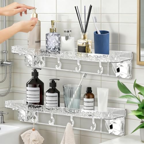 Shower Caddy Suction Cup,Heavy Duty Acrylic Shower Shelves,Holds...