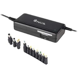 Adaptador de corriente ngs manual laptop 90w con 11 adaptadores