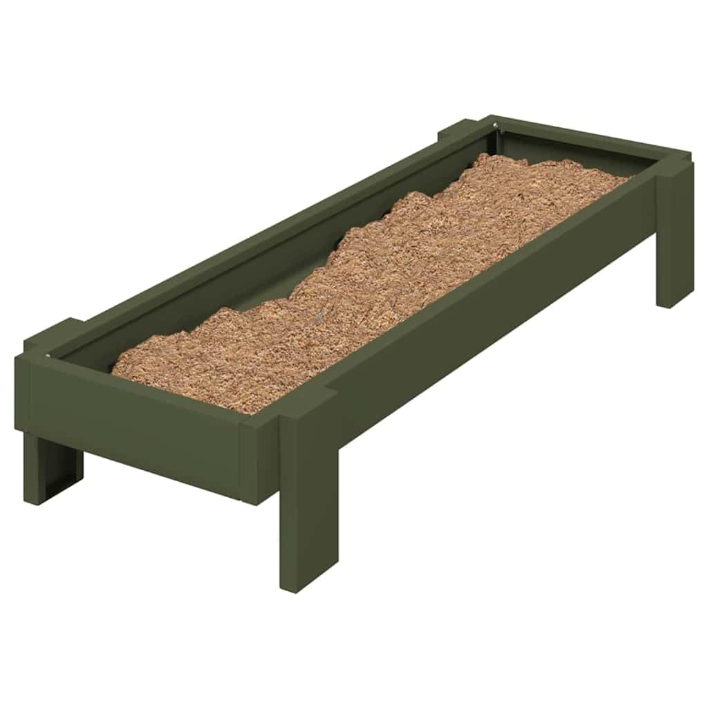 vidaXL Mangiatoia per polli Verde oliva 80 x 28 x 13.5 cm