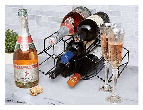 Soporte de vino de mesa para 9 botellas en hierro miniatura 6
