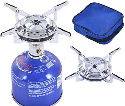 Dongchen Camping Gas Stove Portable, Camping Gas Stove Mini Pocket, Gas Burner Cooking Folding Burner Titanium Camping Cookware Set for Outdoor Picnic Camping BBQ