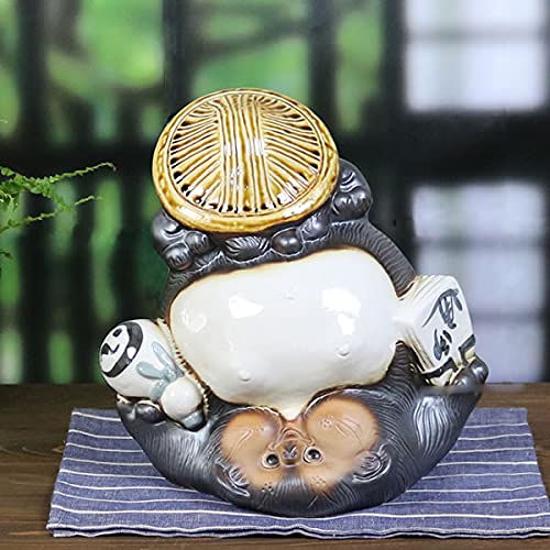 ◆信楽焼　狸さん　高さ約30㎝ ◆笠・嚢・藁草履を下げた珍しい狸　置物　陶器 Amazon.co.jp: 信楽焼 たぬき【逆さまタヌキ ta-0365】縁起物