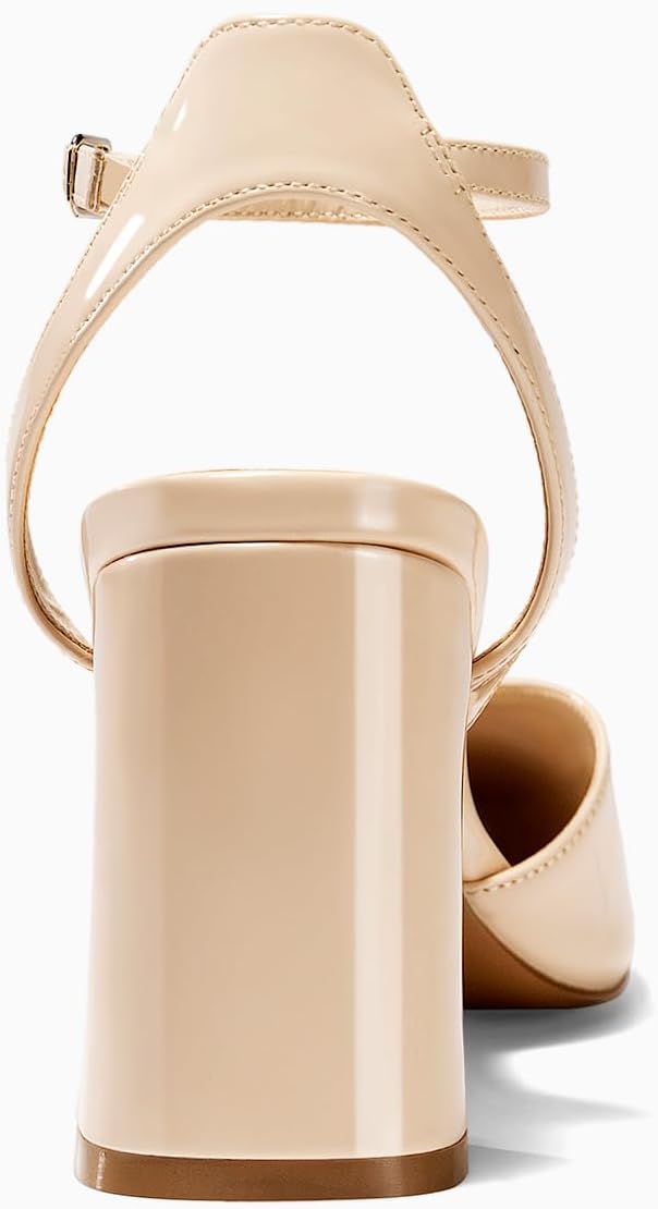 Juliet Holy Womens Closed Toe Heels Chunky Block Heel Ankle Strap Pumps Slingback Heeled Sandals - Image 4