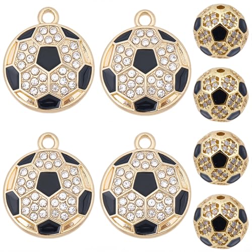 Breloques football strass pour fabriquer des bijoux de supportrice uniques