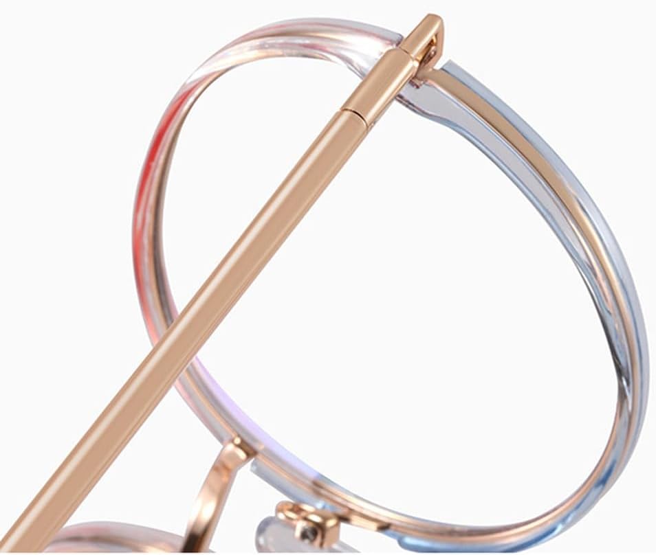 MUTYNE Glasses Frames Women Fashion Round Transparent Spring Hinge Eyeglass