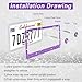 Amiss Bling License Plate Frame for Women, 1Pack Rhinestone Handcrafted Crystal Premium Stainless Steel, Stainless Steel Car Decorative Accessories with Diamond Sparkle Glitter Caps (Purple)