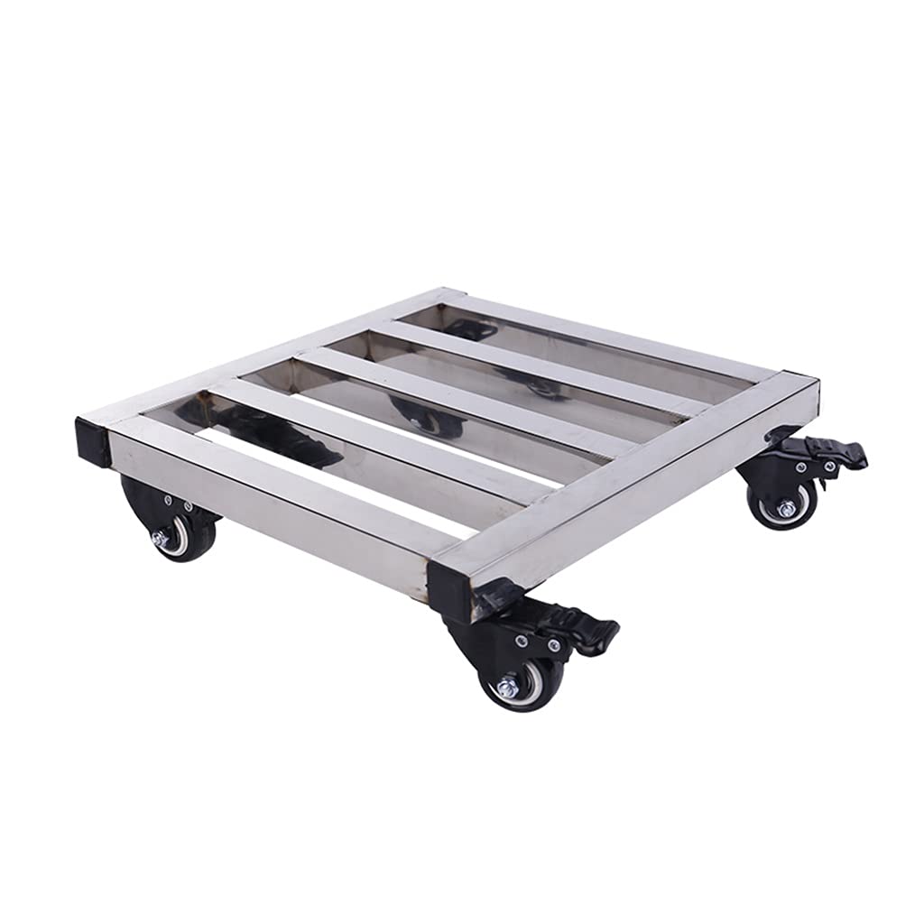 Support pour plantes en métal chariot robuste sur roulettes 30cm