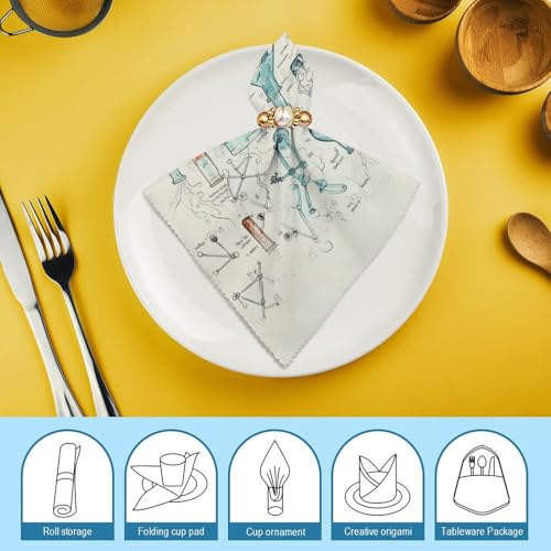 Servilletas de tela con estampado floral química 6 unidades miniatura 7