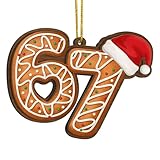 67 Christmas Ornament, 67 Ornaments for Xmas Tree, Funny Christmas Ornaments 2025, 6 7 Meme Ornament for Teens, Six Seven Gifts, Gag Gifts for Teens, Teen Girls Trendy Stuff (Gingerbread 67)