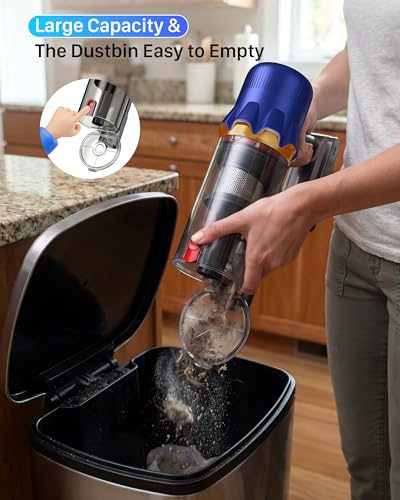 Image of Cordless Vacuum Cleaner for Home - Powerful Stick Vacuum with HEPA Filter, 55-Min Runtime, LED Light, Anti-Tangle Brush, Detachable Battery,Lightweight Vacuum for Pet Hair,Carpets & Hard Floors