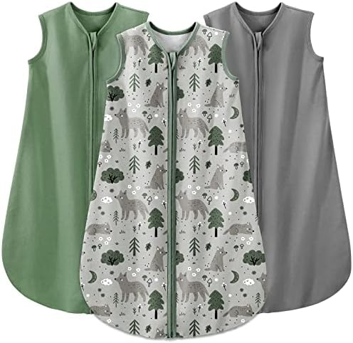Yoofoss Schlafsack Baby Sommer 0.5 Tog - 3er Pack 78cm/6-12 Monate 100% Baumwolle Sommerschlafsack Babyschlafsack 78 cm für Jungen Mädchen Neugeborene 6-12 Monate