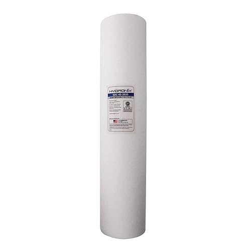 Hydronix SDC-45-2020 Cartucho de filtro de agua de sedimento de polipropileno NSF para toda la casa o comercial 4.5" x 20" - 20 micrones