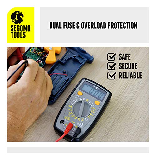 Segomo Tools 500 Volt Amp & Diode Voltage, Resistance & Continuity Digital Multimeter Tester - DM500 - Thumbnail 7