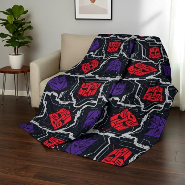 Image of Northwest Transformers Logo Quilted Blanket, Comfy Throw, Adults Boys Girls, Soft Lightweight Bedding for Bed, or Couch, 60 x 80 inches