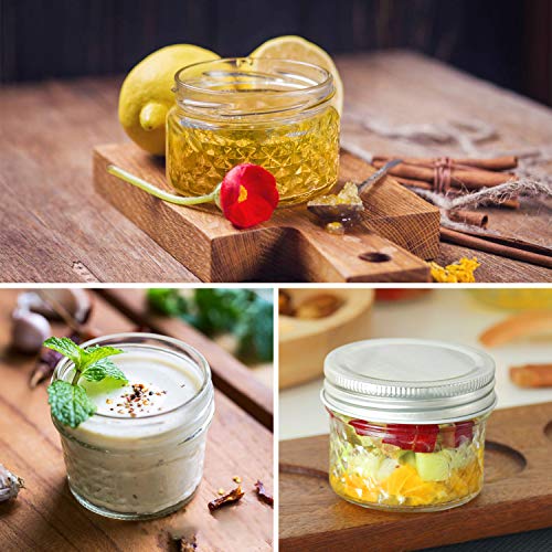 Mason Jars Canning Jars, 4 OZ Jelly Jars With Regular Lids and Bands, Ideal for Jam, Honey, Wedding Favors, Shower Favors, Baby Foods, DIY Magnetic Spice Jars, 40 PACK By SPANLA - Thumbnail 7